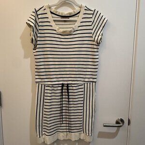 Hive & Honey Cream Black Stripe T-Shirt Dress Size M — Casual Everyday